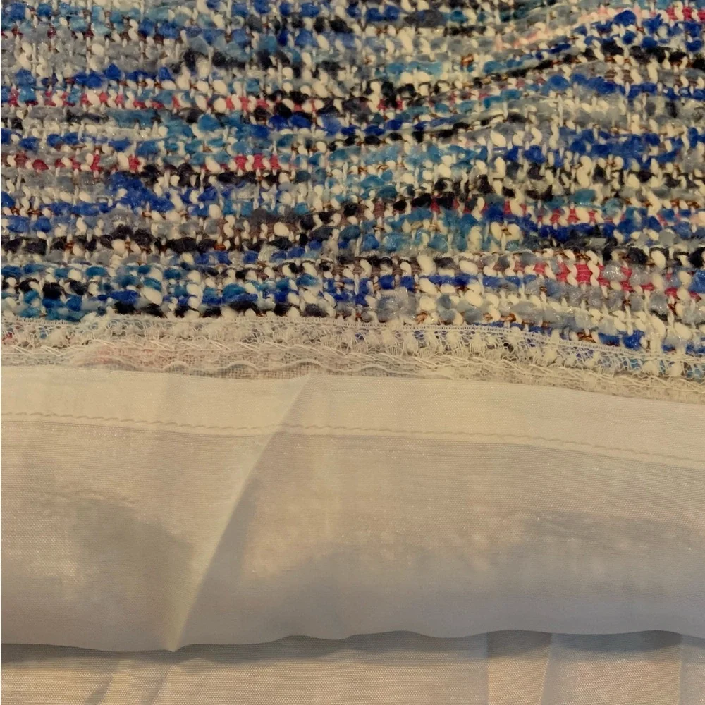 J. McLaughlin Classic Blue Tweed Pencil Skirt Side Zippered Women’s Size 10 - Picture 5 of 10